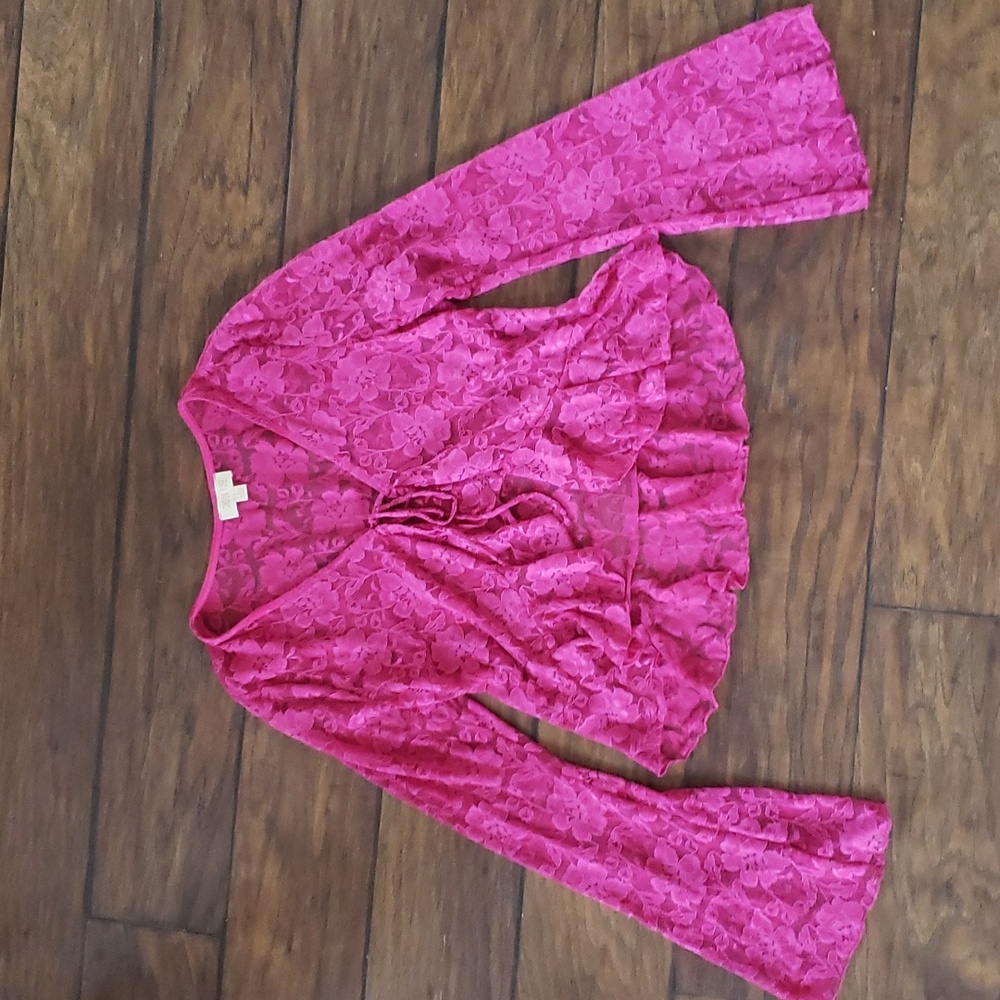 Pink lace shrug